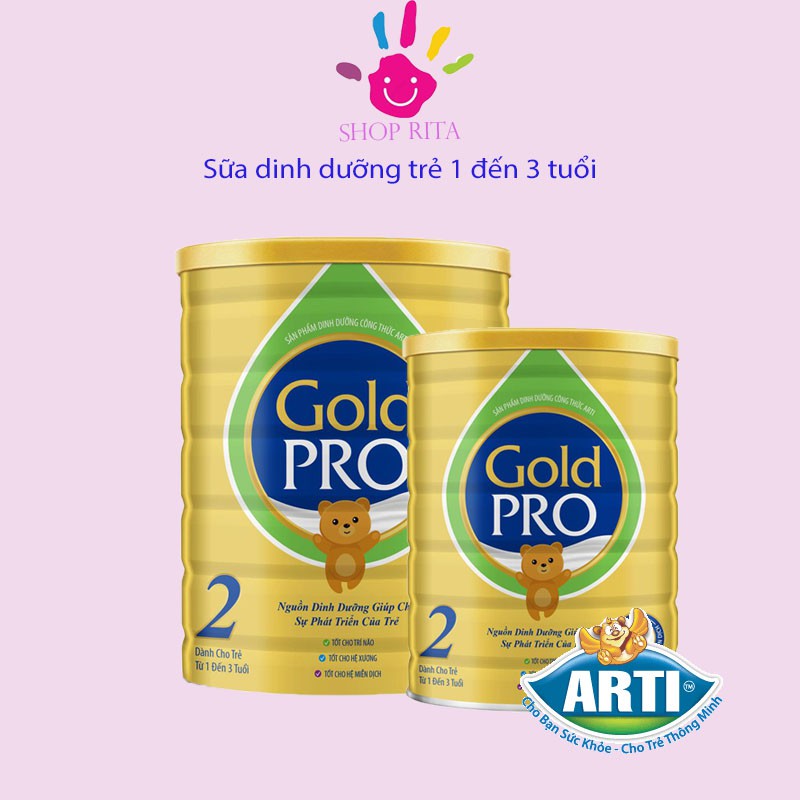 (Khuyến mãi hot) Sữa bột Arti Gold Pro 2 (Lon 400g &amp; 900g) date mới