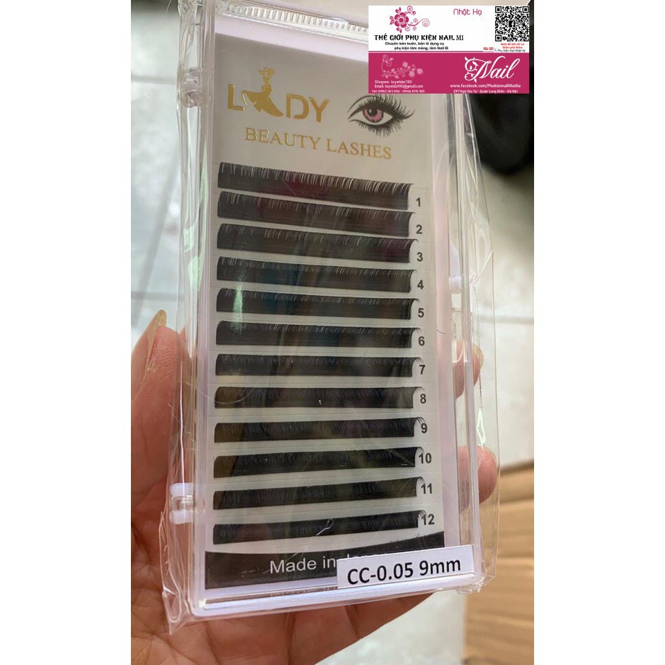 Mi Khay Lady Độ Cong C/CC độ dày 0.05 Volumn Classic Tạo Fan Nối Mi Đủ Các Độ Dài - Lẻ 1 Khay