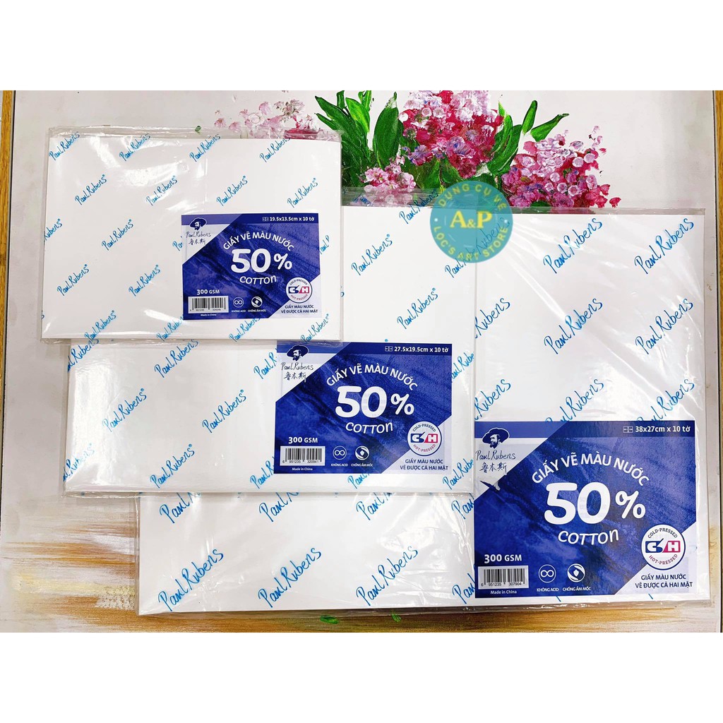 Giấy Vẽ Paul Rubens Định Lượng 300gsm 50% Cotton (Xấp 10 Tờ)