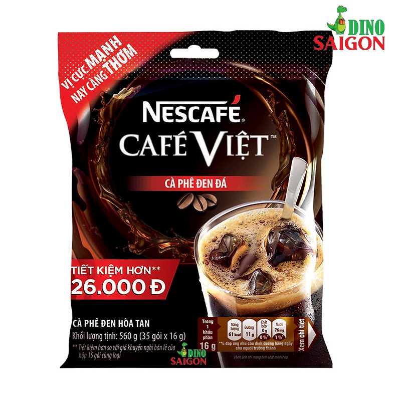 Combo 2 Bịch Cà Phê Hòa Tan Nescafé 3in1 Đậm Đà Hài Hòa Và Cà Phê Việt Đen Đá