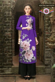 Áo dài cách tân 3D hoa hồng