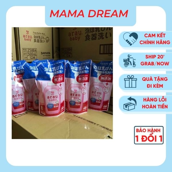 Nước Rửa Bình Sữa Arau Baby [FREESHIP] Arau Baby Nhật Dạng Chai 500ml và Túi 450ml