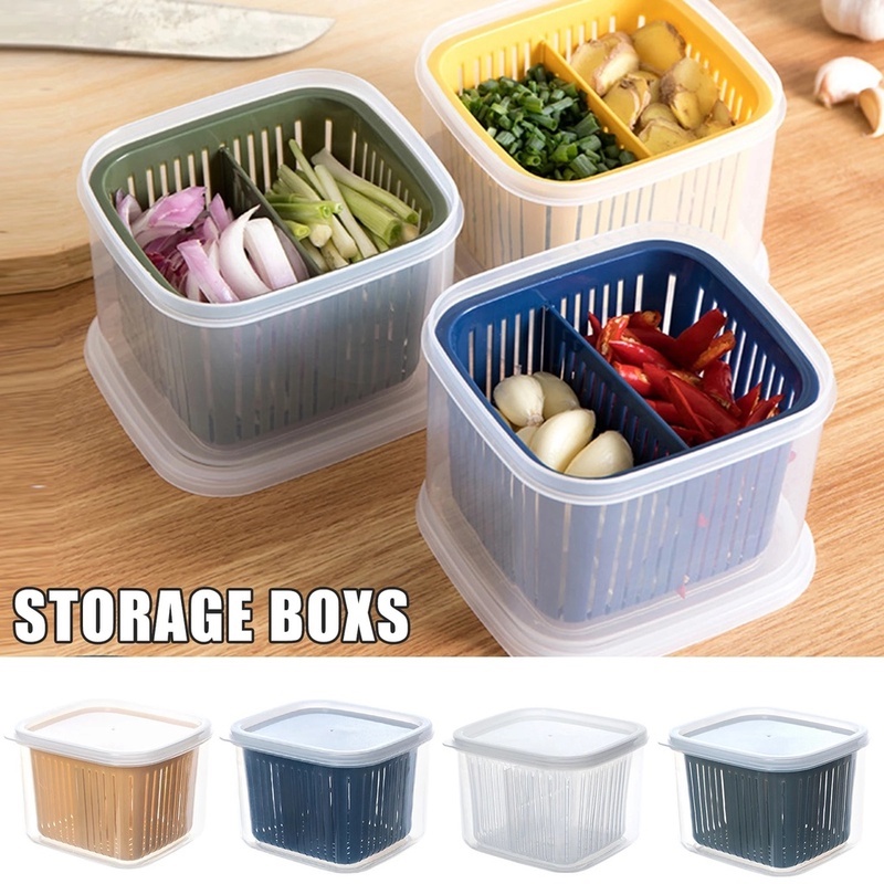 Hộp Bảo Quản Hành Tỏi Hình Vuông Có Nắp Đậy Tiện Dụng Cho Nhà Bếp