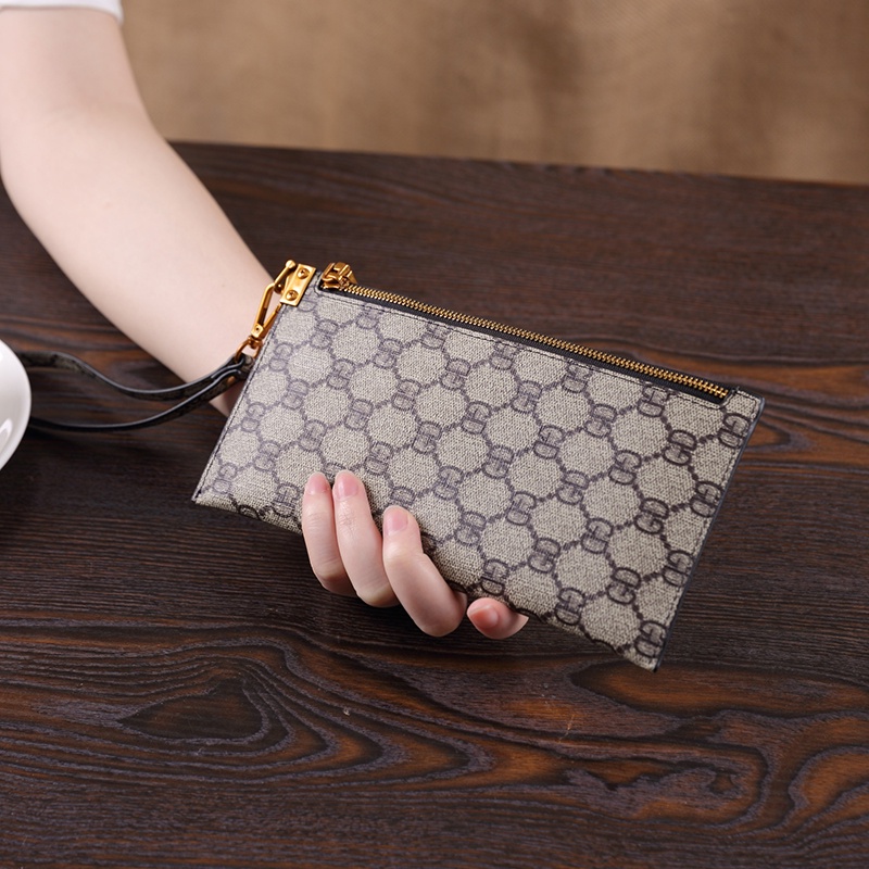 Ví Da Thật Dáng Dài Siêu Mỏng Có Khóa Kéo Phong Cách Âu Mỹ Thời Trang Cho Nữ