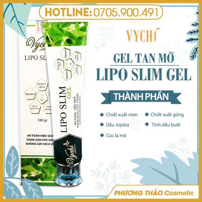 [CHÍNH HÃNG] Gel tan mỡ/Kem tan mỡ - LIPO SLIM GEL VYCHI - giảm 3-5cm vòng bụng sau 1 TUẦN