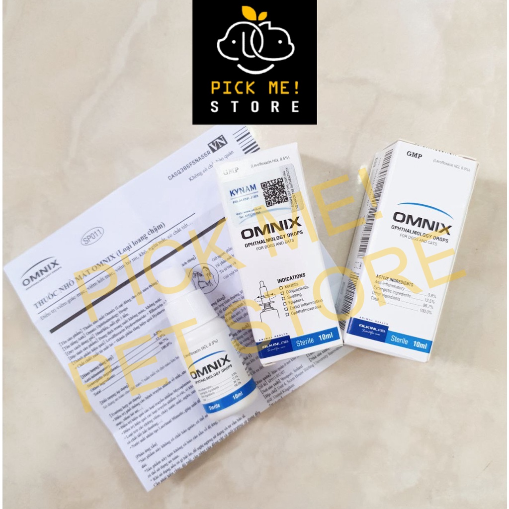 [CHÍNH HÃNG] Omnix 10ml - Nhỏ mắt chống viêm, sưng đỏ, đổ ghèn cho Chó Mèo