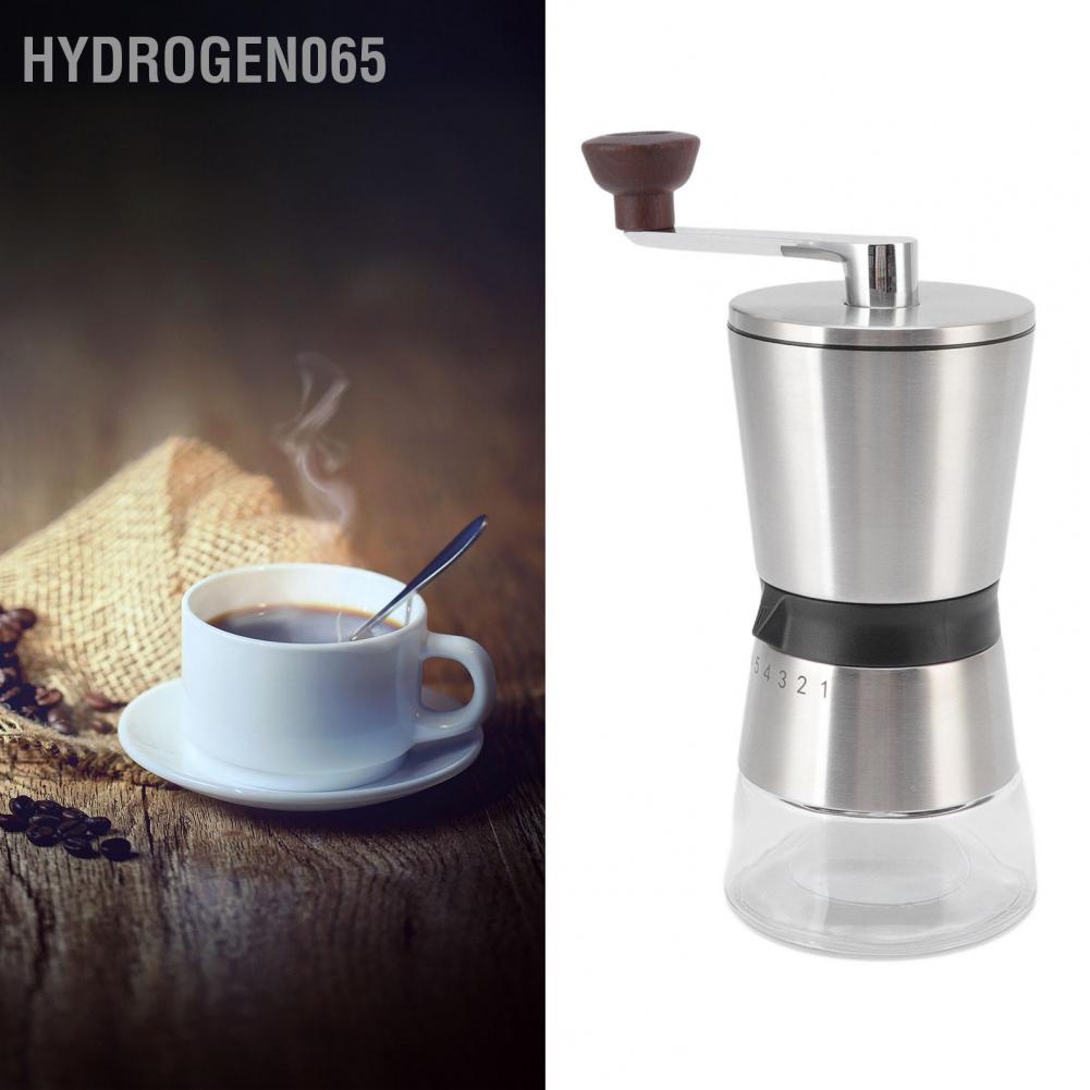 Máy xay cà phê bằng tay thép không gỉ 304 Có thể điều chỉnh độ dày quay pha di động ngoài trời Hydrogen065