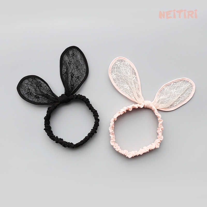 Băng đô tubarn ren tai thỏ 2 màu cho bé gái đáng yêu