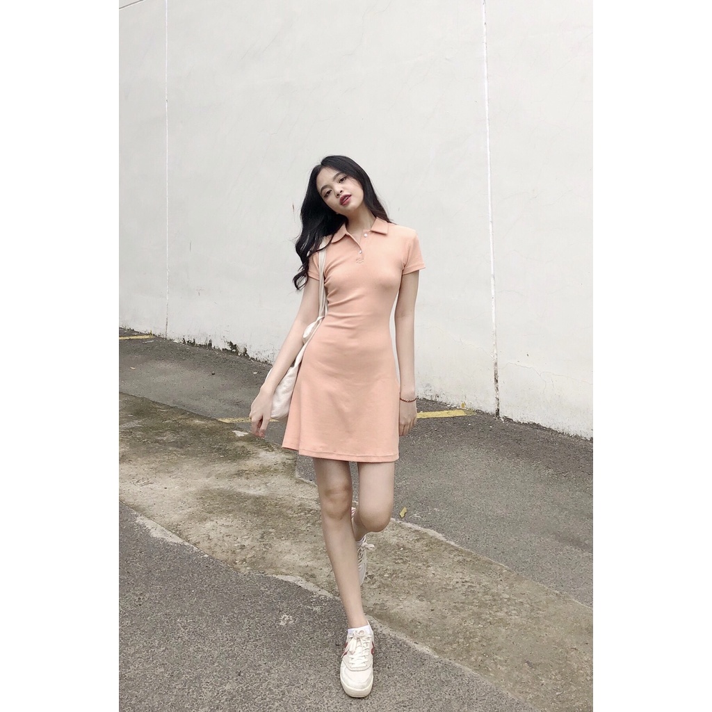 Đầm thun gân cổ polo POLO NECK DRESS | BigBuy360 - bigbuy360.vn