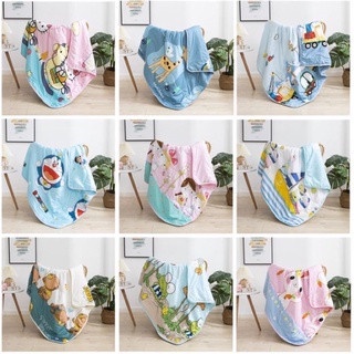 Chăn Hè , Chăn Cotton Cho Bé Chăn Đũi Trần Bông 3 Lớp Kích Thước 1M1X1M4