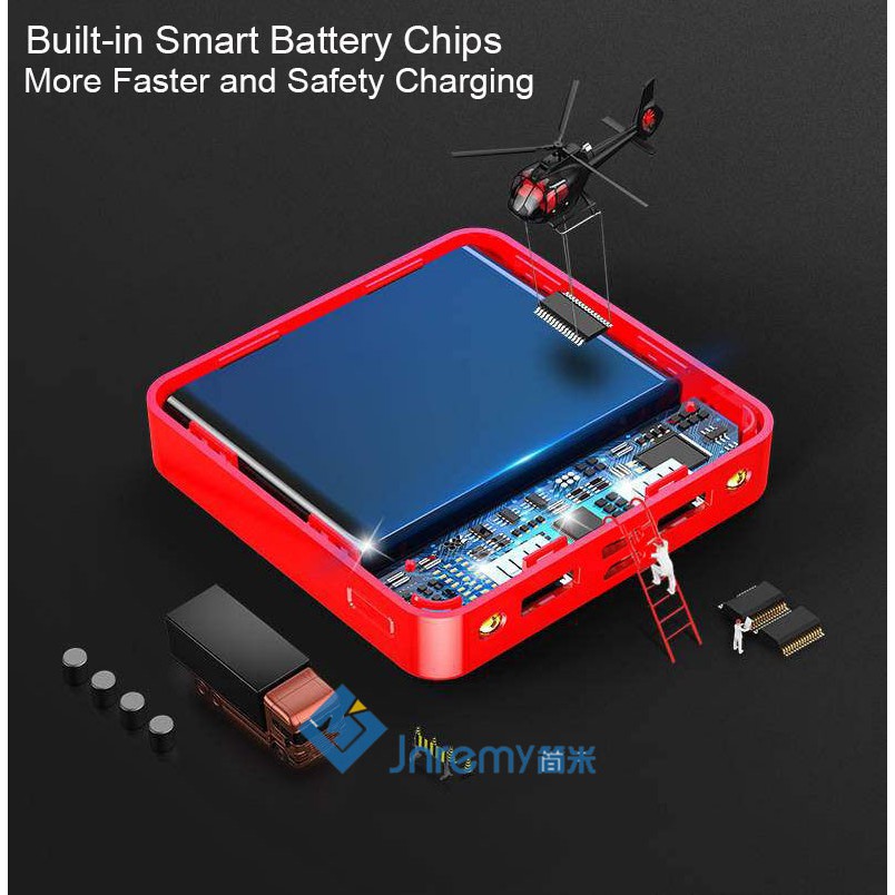 Pin sạc dự phòng 20000mAh mặt gương nhỏ gọn hỗ trợ sạc nhanh thích hợp cho điện thoại iPhone Xiaomi
