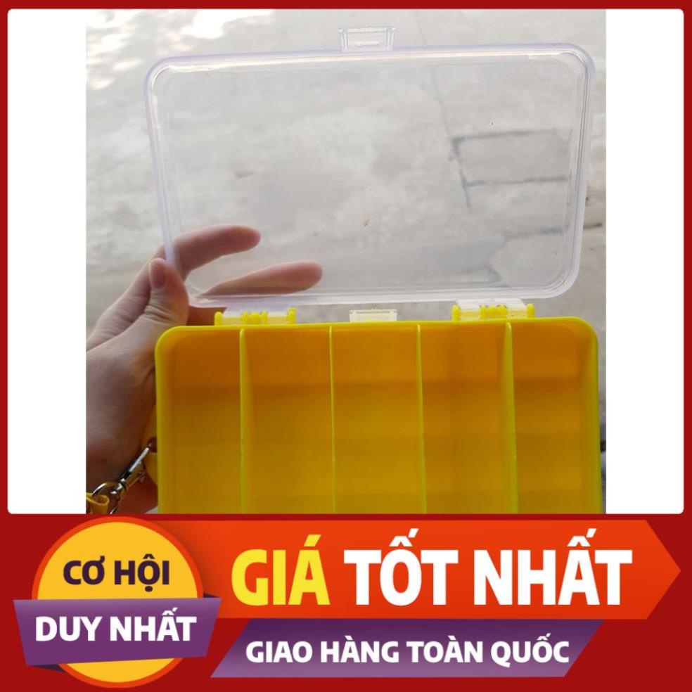 hộp đựng mồi 2 mặt màu vàng nhiều ngăn Shop đồ câu phía bắc