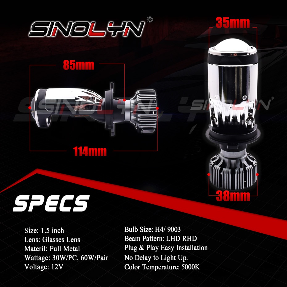 Đèn Pha LED Mini H4 G2 Pro Bi Cho Xe Máy