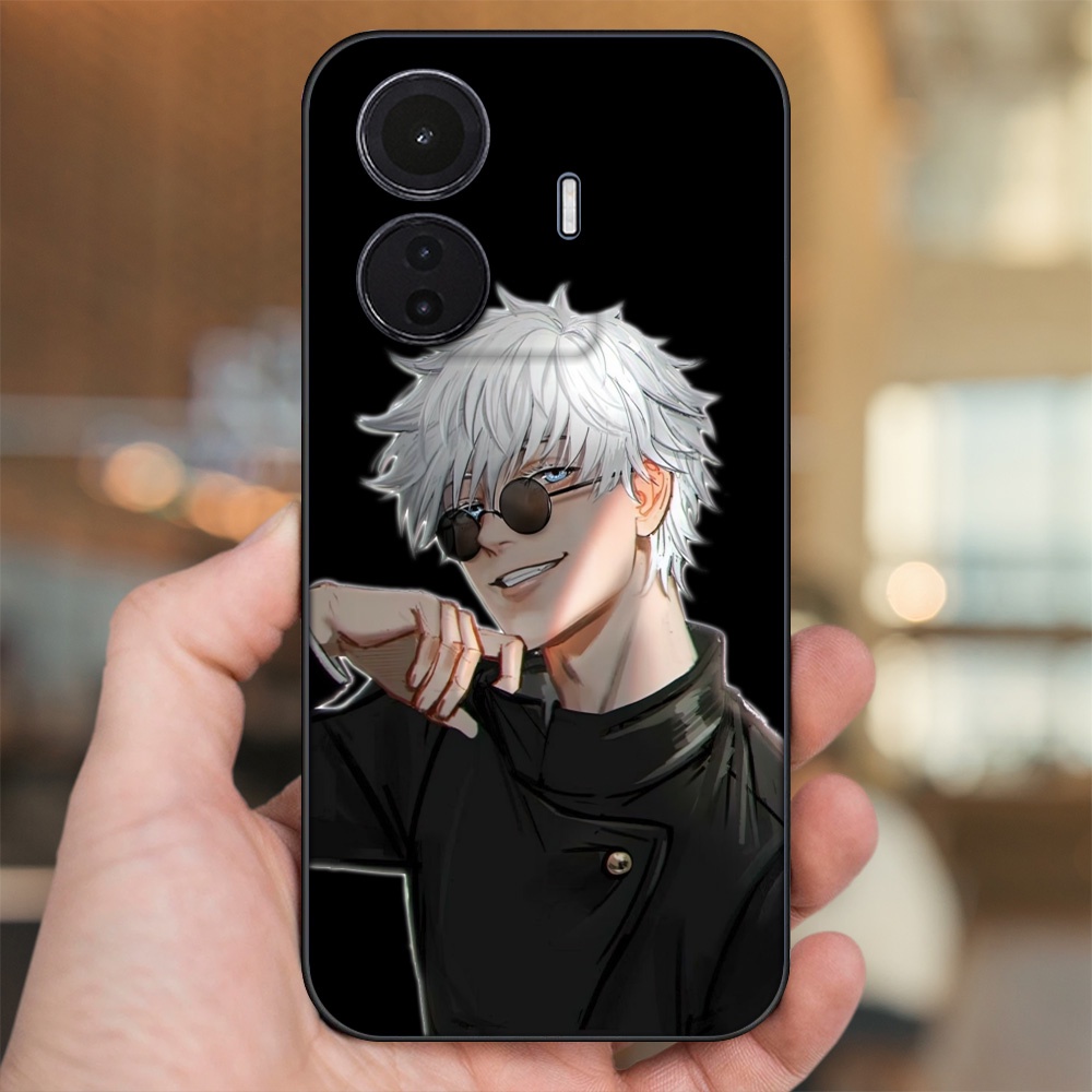 Ốp lưng Vivo S15e viền đen in hình Satoru Jujutsu Kaisen