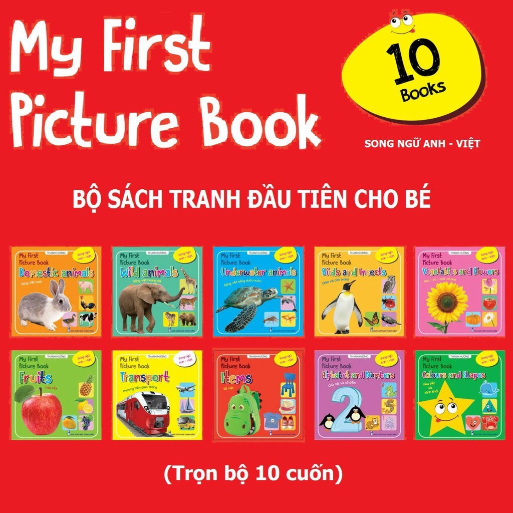 Bộ Thẻ Học Bìa Cứng Song Ngữ Anh Việt Thư Viện Hình Ảnh Đầu Tiên Cho Bé Nhận Biết về TGXQ-My First Picture Book