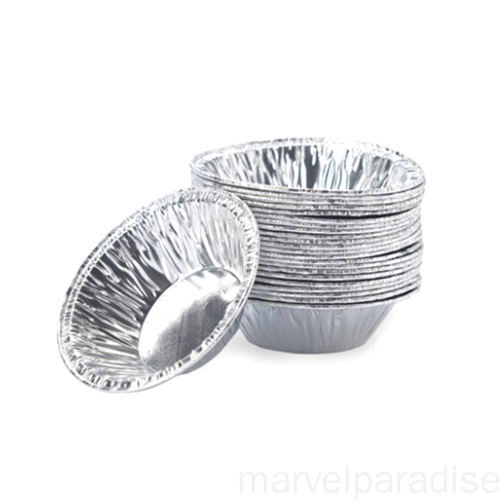 Set 100 Khuôn Lá Nhôm Dùng Một Lần Làm Bánh Tart Trứng