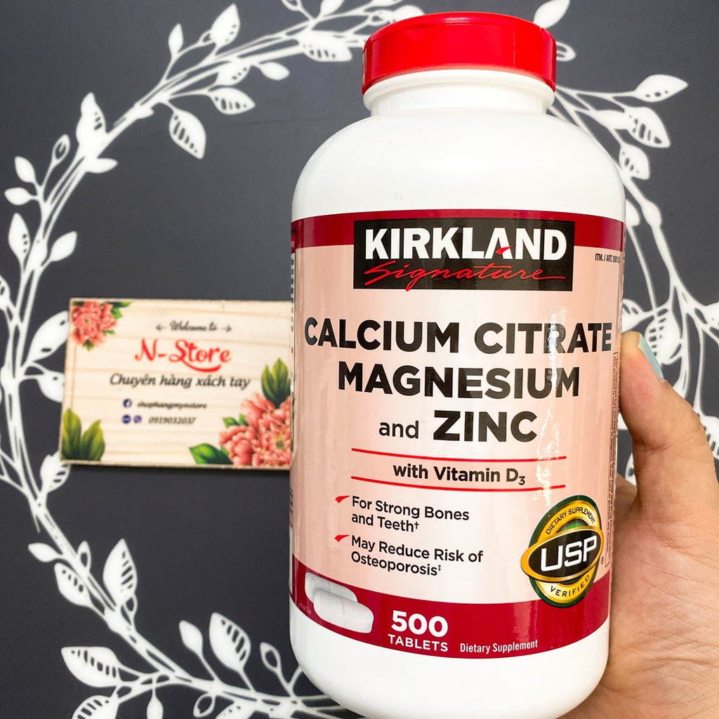 Viên uống bổ sung Canxi Kirkland Calcium Citrate Magnesium and Zinc