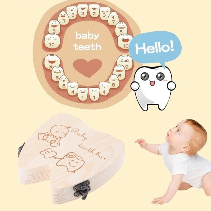 Hộp gỗ đựng răng sữa cho bé