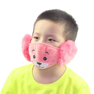Khẩu Trang Hai Trong Một Giữ Ấm Tai Hình Gấu Hoạt Hình Dành Cho Trẻ Em OUYOU