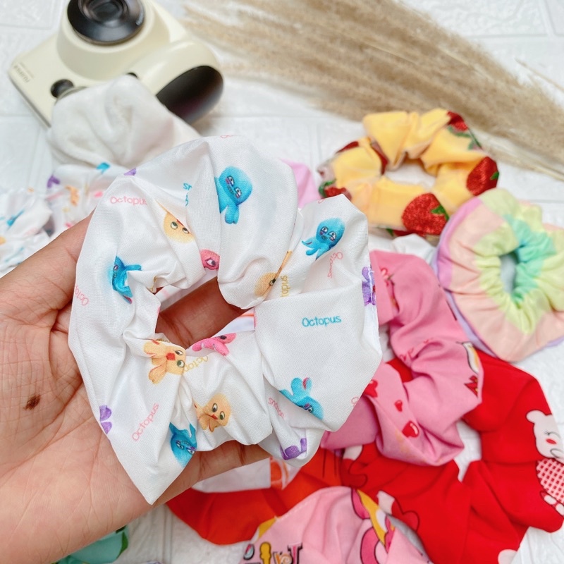 Dây buộc tóc, cột tóc scrunchies dễ thương nhiều hình cute giao màu ngẫu nhiên