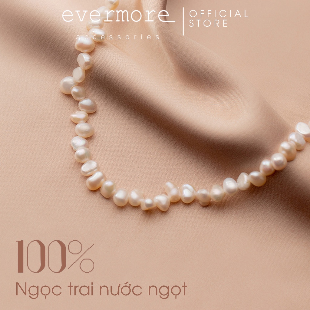 Dây chuyền bạc ngọc trai EVERMORE, vòng cổ ngọc trai nhân tạo cao cấp, phong cách minimalism, thanh lịch - D022