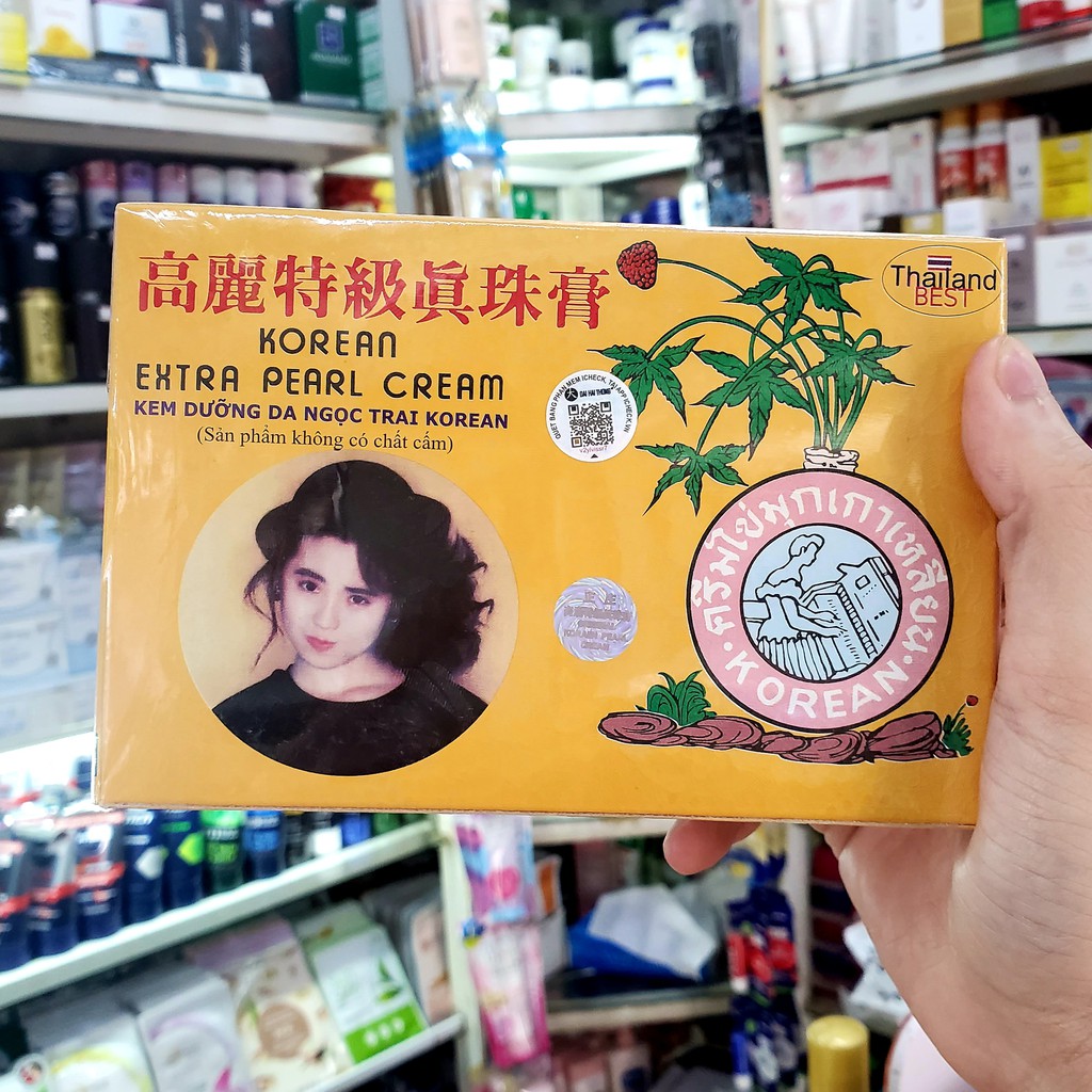 Kem sâm Thái Lan, kem sâm vàng loại 1, kem sâm dưỡng da Korea Extra Pearl Cream 12 hộp/5g/hộp