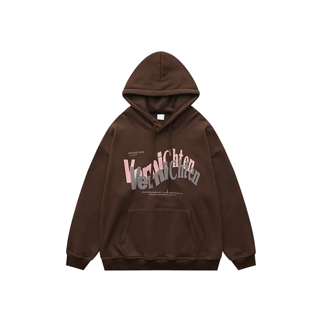 NRVP Áo Hoodie Tay Dài Oversize In Họa Tiết Phong Cách Hàn Quốc Kiểu Mới Cho Nam / Nữ