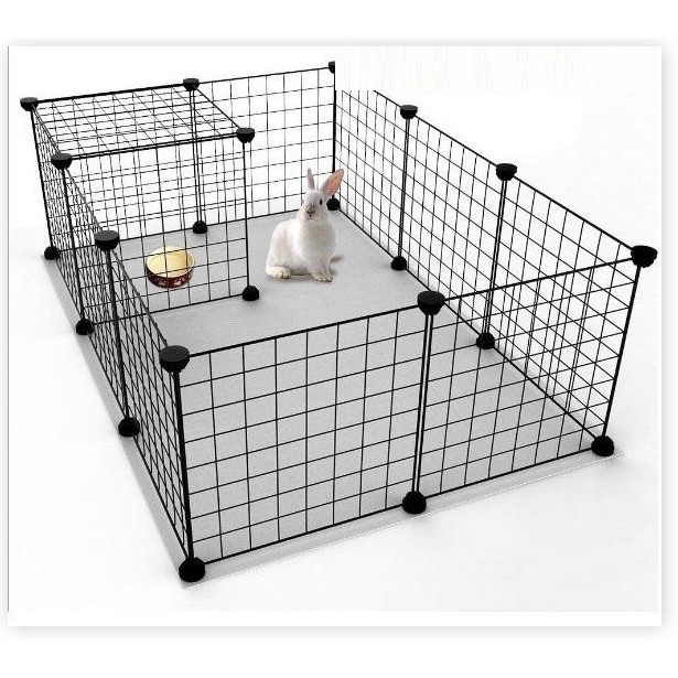 Hanpet- Chuồng ghép quây lưới  70x70x35cm / Chuồng chó mèo lắp ghép từ 8 tấm lưới + 16 chốt / mảnh ghép Quây chó /miếng
