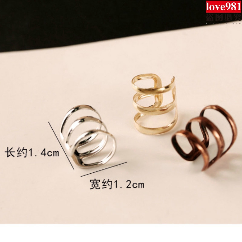 Khuyên Kẹp Tai / Khuyên Kẹp Tai / Khuyên Tai Hình Chữ U Rỗng Đơn Giản Cổ Điển Cho Nam Và Nữ / Không Đục Lỗ