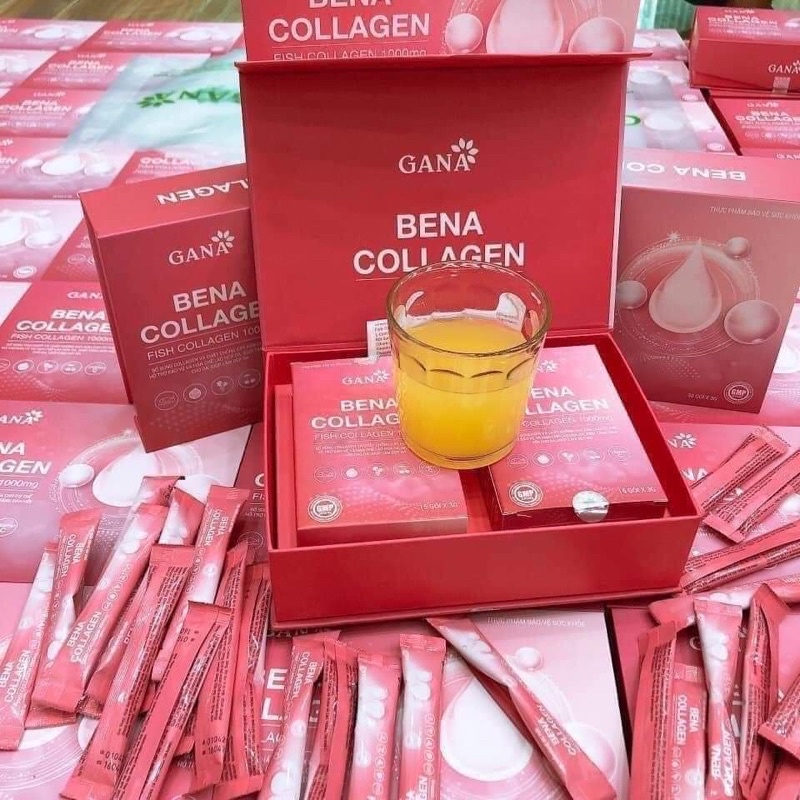 Bena collagen Gana 30 gói dạng bột giúp trắng da trẻ hoá làn da,cải thiện nội tiết