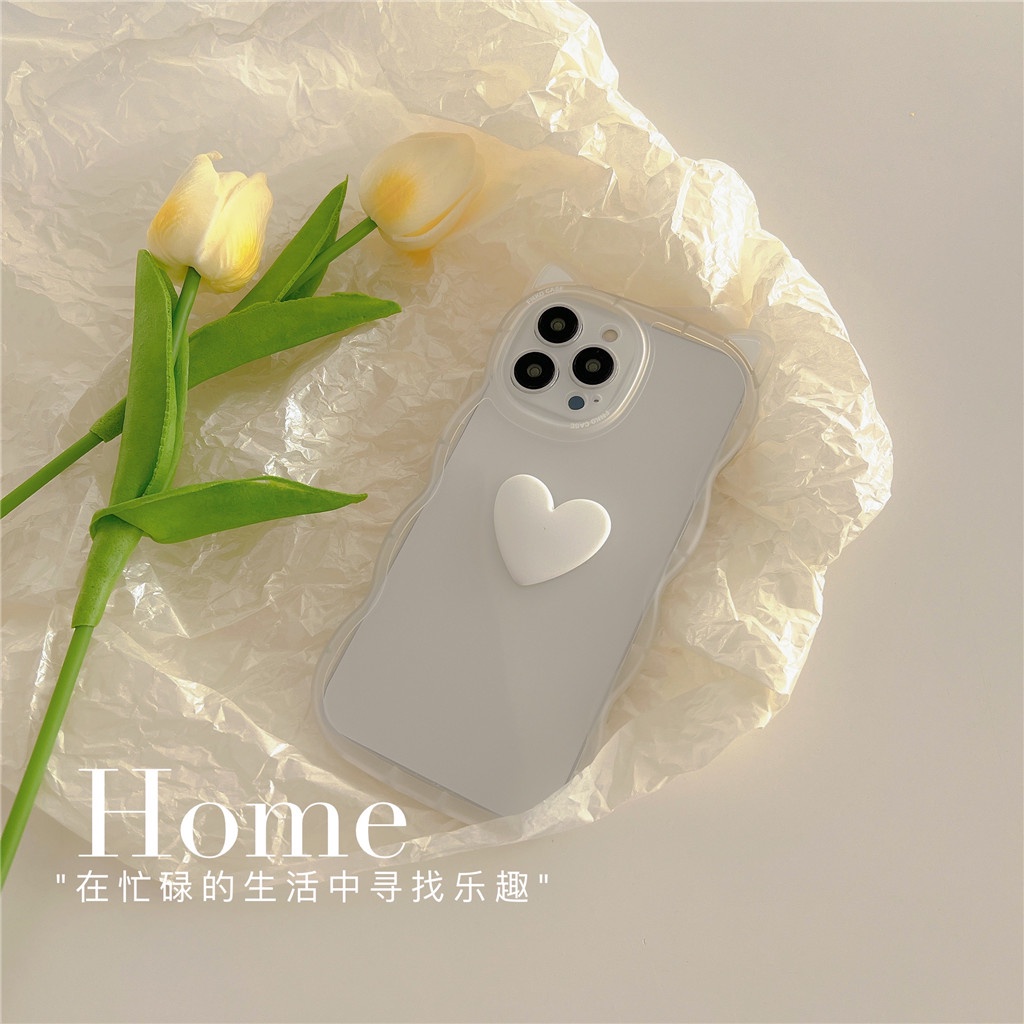 Ốp Điện Thoại TPU Mềm Trong Suốt Họa Tiết Tai Mèo Dễ Thương Cho iphone 13 Pro Max 12 Pro Max