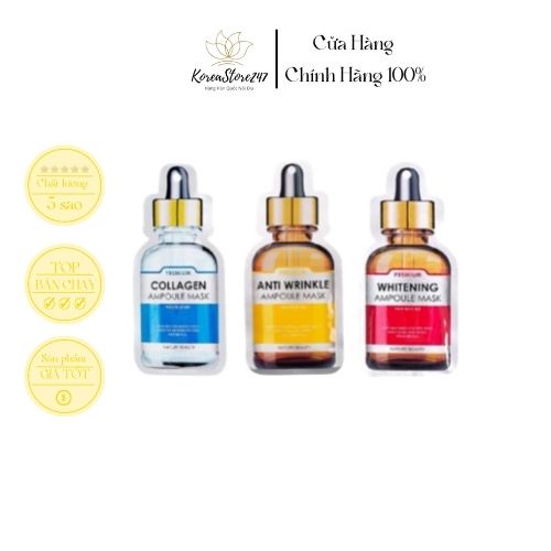Mặt Nạ Tinh Chất Tế Bào Gốc Nature Beauty Premium Ampoule Mask, Mask Nature Beauty KoreaStore247