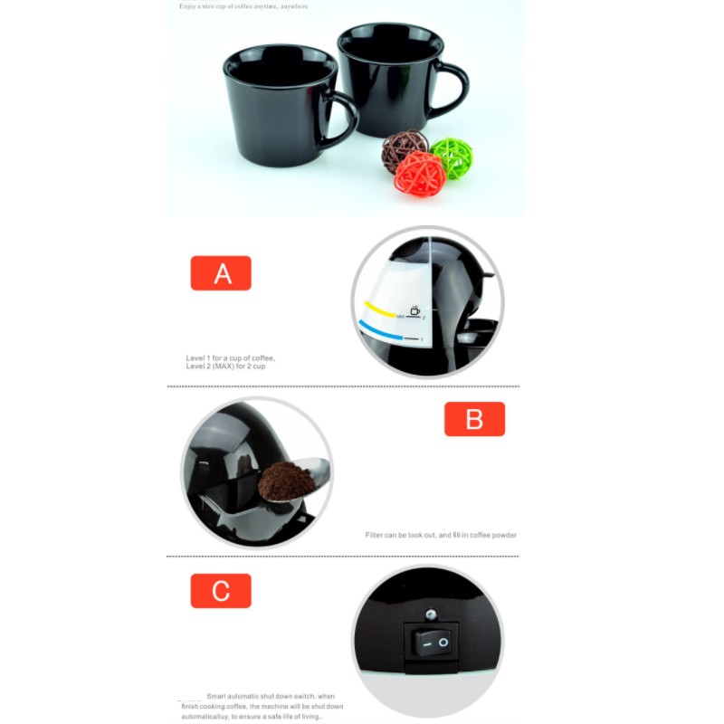 Máy pha cà phê Americano Couples Home and Garden (Black) !!!