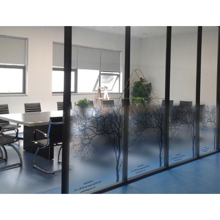 Decal dán kính Cao Cấp - Cây không Lá xám tro