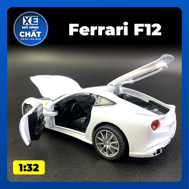 Xe Ferrari F12 mô hình tĩnh bằng kim loại Có Đèn Và Nhạc Tỉ Lệ 1:32