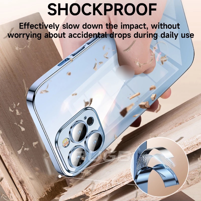 Ốp Điện Thoại TPU Mềm Viền Vuông Chống Sốc Cho IPhone 13 12 11 Pro Max XS Max XR X 8 7 Plus