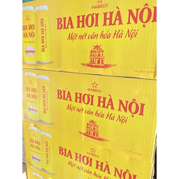 Thùng 24lon bia hơi Hà Nội 500ml