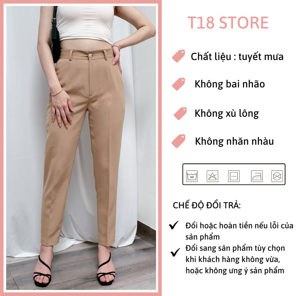 Quần baggy nữ lưng cao công sở đi học bigsize T18 STORE  QT03