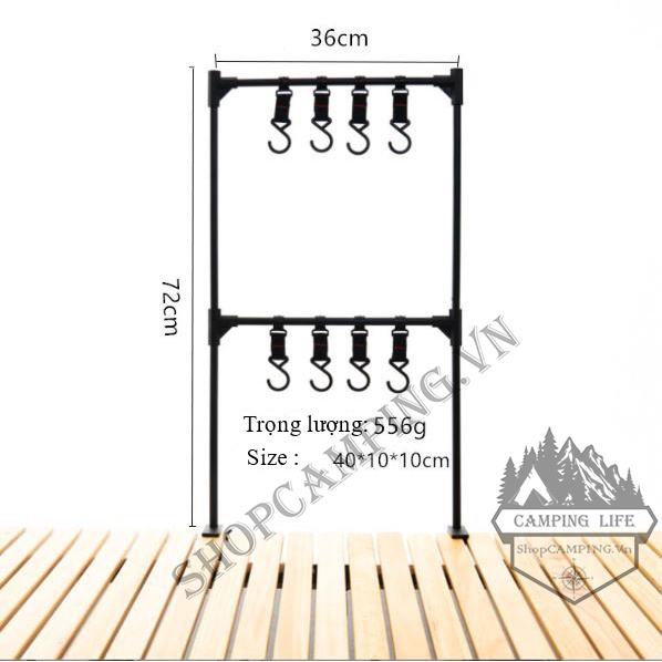 Giá treo đồ kẹp bàn gấp gọn tiện dụng dành cho cắm trại dã ngoại