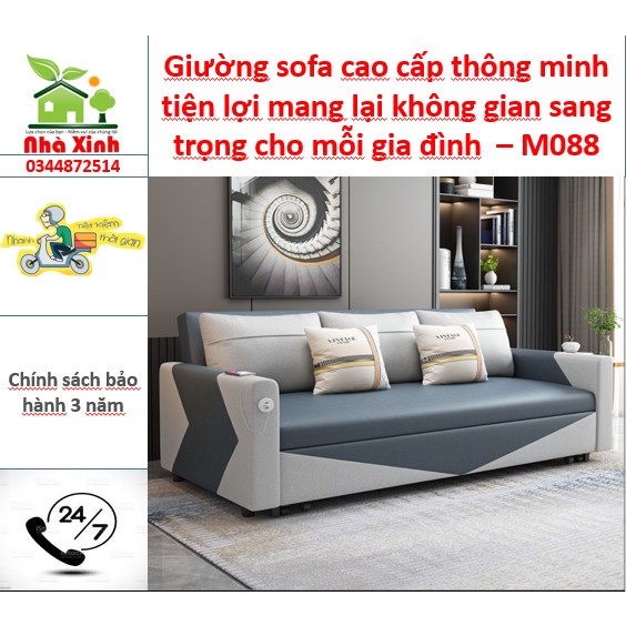 Giường sofa cao cấp thông minh tiện lợi mang lại không gian sang trọng cho mỗi gia đình [ Tặng kèm gối] – M088