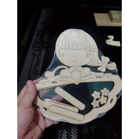 Đèn trung thu gỗ ❤Quà tặng cho bé❤ Tặng kèm 8 màu vẽ 💁‍♀️Bé thỏa sức tô vẽ sáng tạo rước đèn đêm rằm