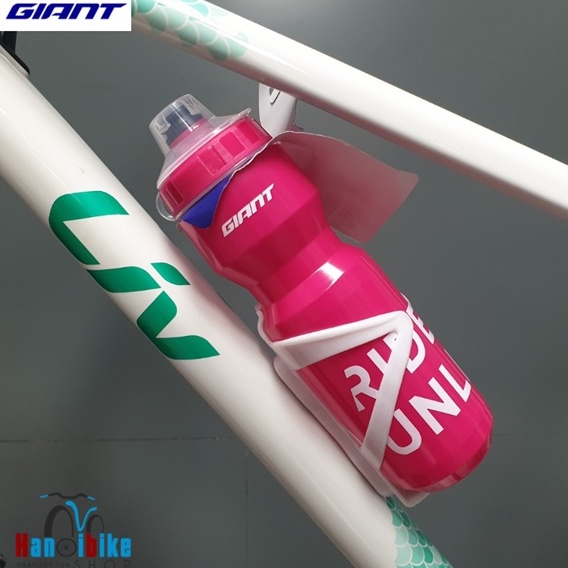 Bình nước xe đạp Giant Ne Ride Unleashed màu Hồng Trắng