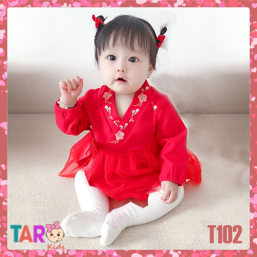 Body váy hoa đào hanbok Hàn Quốc