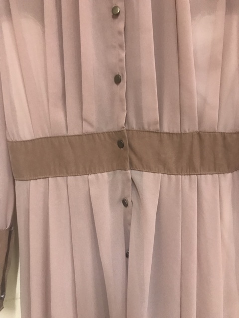 Đầm vintage phối da lộn