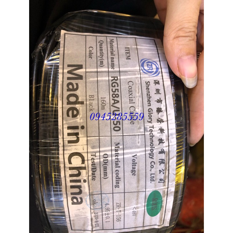 Dây RG58 a/u lõi mềm 50ohm,RF200