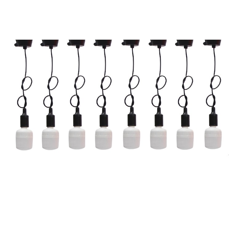 Bộ 8 dây đèn thả trang trí bóng led búp trụ 25w