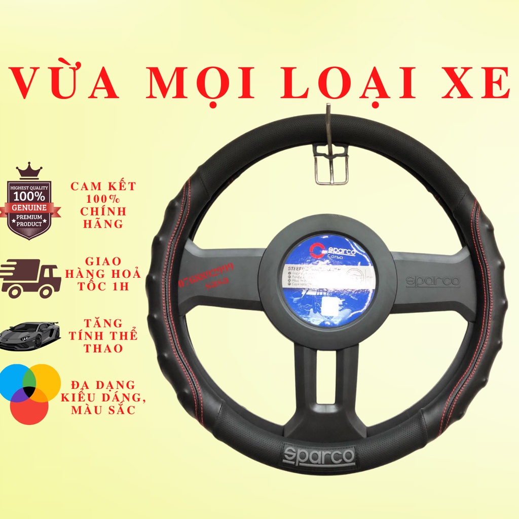 [Mã LIFEAU giảm 10% đơn 200k] Bọc vô lăng cao cấp Sparco Italia - Hàng Chính Hãng