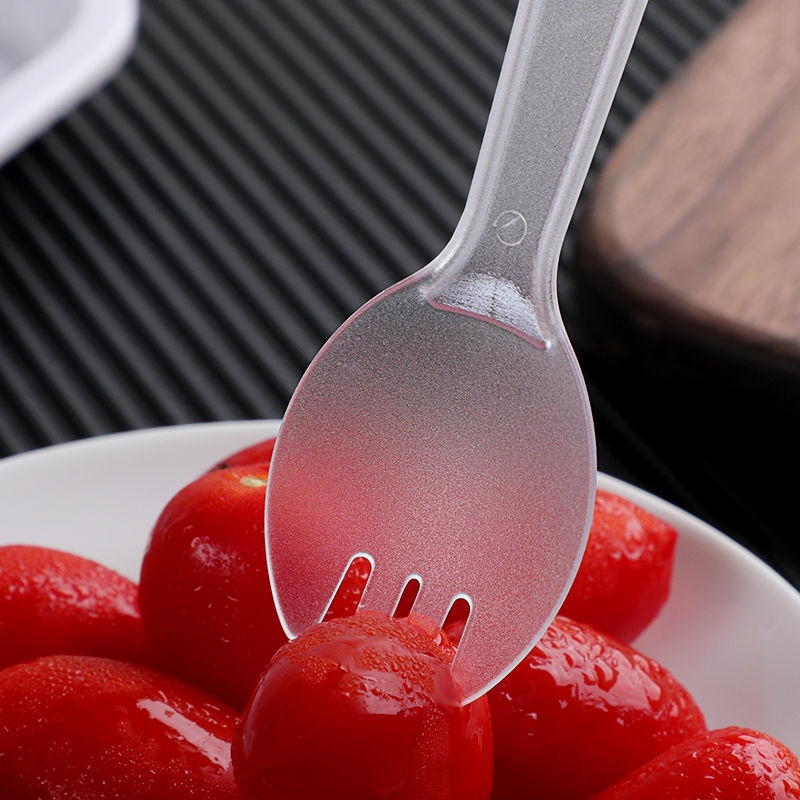 Muỗng kiêm nĩa nhỏ 11.3cm bằng nhựa dùng nhân dịp sinh nhật, ăn tiệc, dã ngoại - 10238
