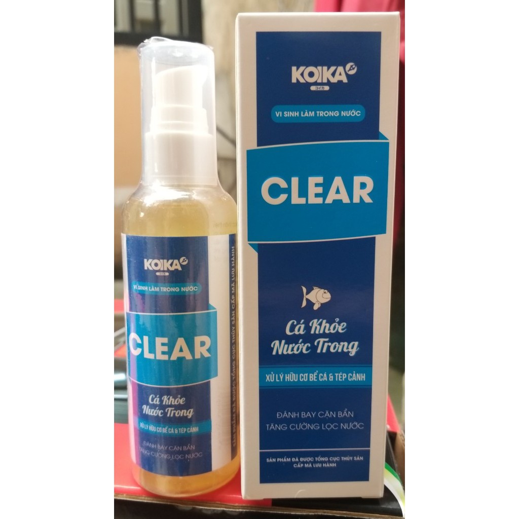 KOIKA-CLEAR VI SINH XỬ LÝ NƯỚC CHUYÊN DÙNG CHO CÁ VÀ TÉP CẢNH, CHAI 100ML