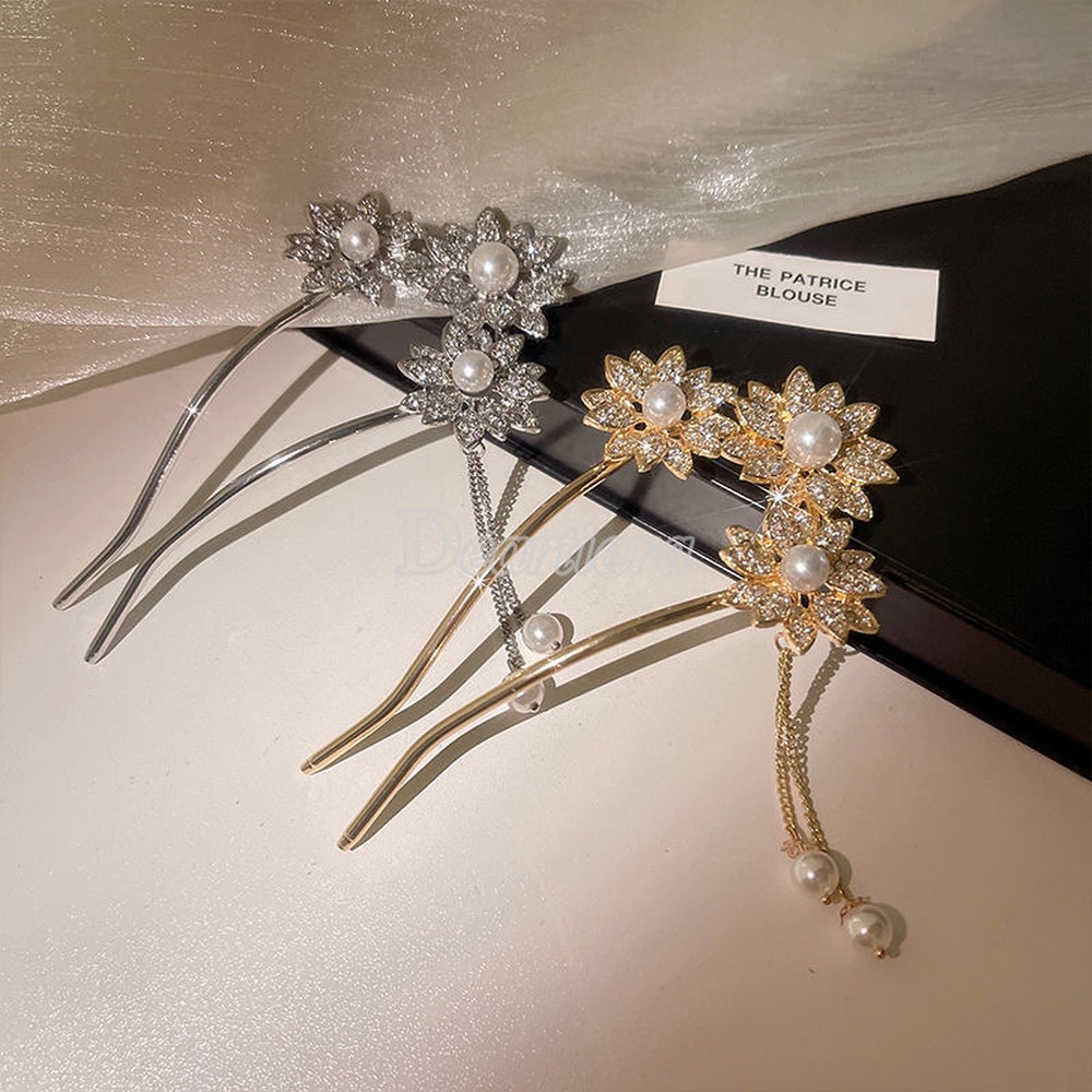 Kẹp Tóc Hình Hoa Đính Đá Thời Trang Cho Nữ